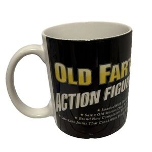 Encore Old Fart Action Figure Coffee Mug Cup Funny Double Sided - Humor EUC